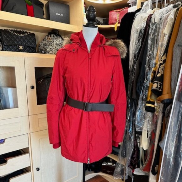 Prada Red Size 6 Hooded Jacket - Picture 2 of 11